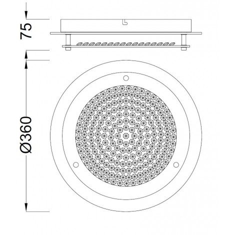 MANTRA CRYSTAL LED MIRROR Lámpara plafón led 18W Ø360mm