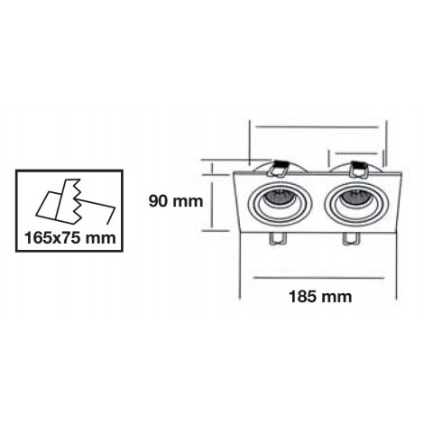 INCOLAMP LÁMPARA EMPOTRABLE ALUMINIO 2L