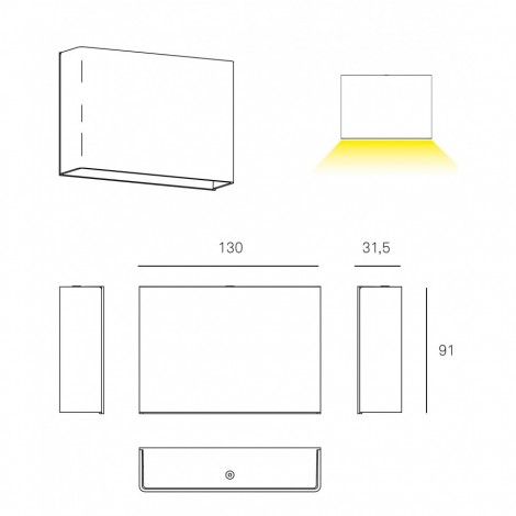 MILAN O-TEL Aplique LED blanco mate