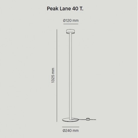 MILAN PEAK LANE 1320 Lámpara de Pie Negro