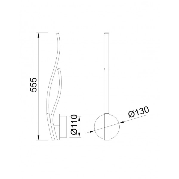 MANTRA CORINTO Lámpara aplique plata cromo led 12W