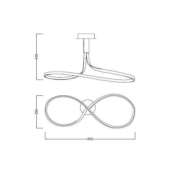 MANTRA NUR Lámpara colgante plata y cromo led 40W Dimmable