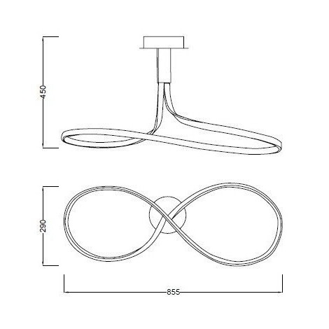 MANTRA NUR Lámpara colgante plata y cromo led 40W Dimmable