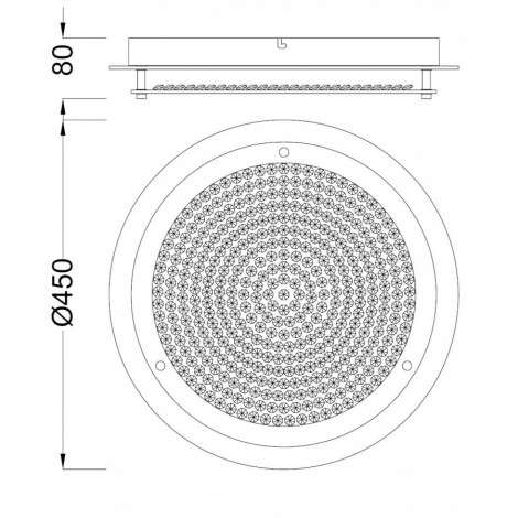 MANTRA CRYSTAL LED MIRROR plafón led 21W Ø450mm