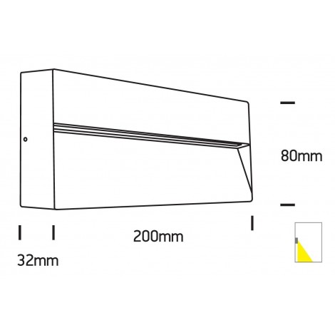 ONE LIGHT Aplique rectangular antracita LED 6W