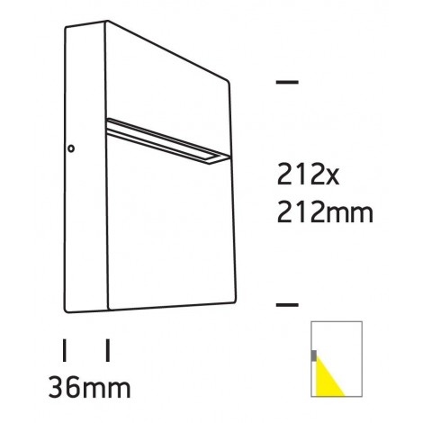 ONE LIGHT Aplique cuadrado blanco LED 9W