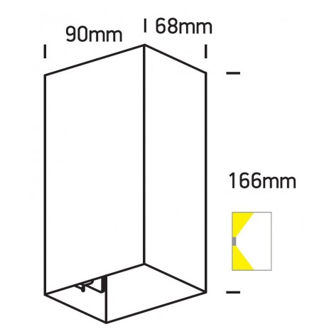 ONE LIGHT Aplique blanco LED 2x3W H166 mm