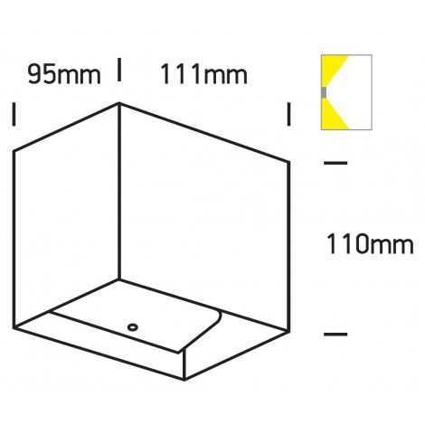 ONE LIGHT Aplique cuadrado blanco LED 2x3W