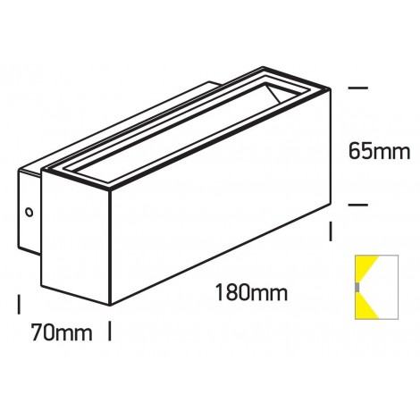 ONE LIGHT Aplique rectangular antracita LED 2x6W