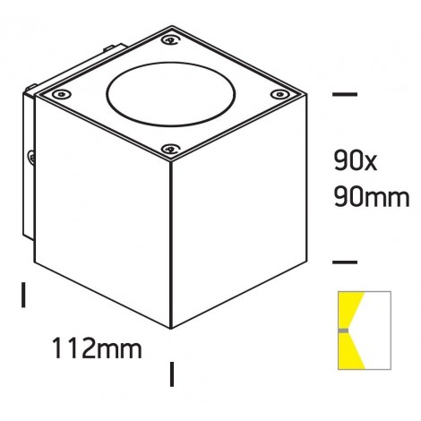 ONE LIGHT Aplique gris LED cuadrado 2x3W