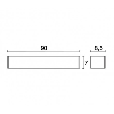 EXO LIGHTING RETT L Aplique aluminio cepillado