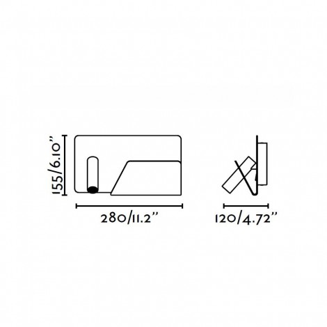 FARO SUAU USB Aplique Blanco con Lector Derecha