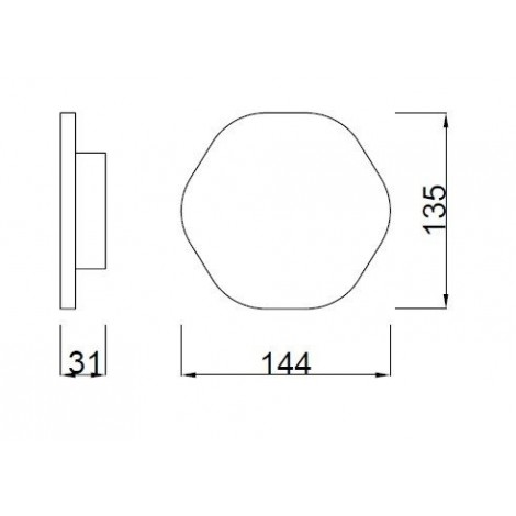 MANTRA BORA BORA aplique plateado led 6W