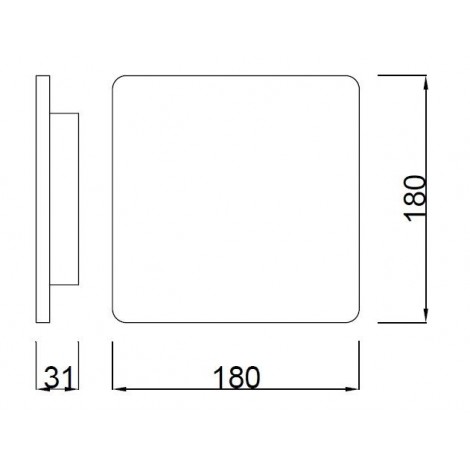 MANTRA BORA BORA aplique cuadrado plateado led 12W