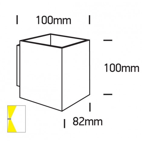 ONE LIGHT Aplique blanco/cobre cuadrado G9