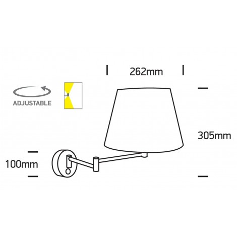 ONE LIGHT Aplique de lectura orientable cromo