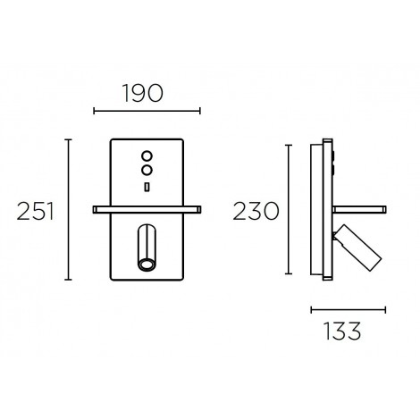 LEDSC4 E-LAMP Aplique blanco-oro