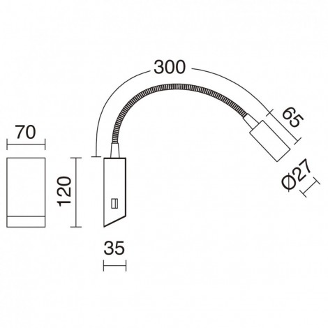 EXO LIGHTING LEIDEN USB Aplique lector oro