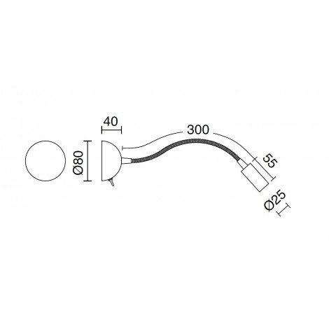 EXO LIGHTING OLVAS Aplique de lectura níquel