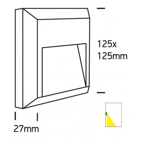 ONE LIGHT Aplique cuadrado antracita LED 2W