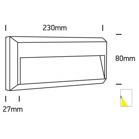 ONE LIGHT Aplique rectangular antracita LED 2W