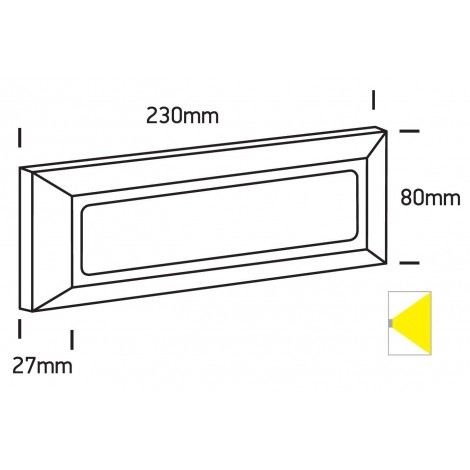 ONE LIGHT Aplique rectangular antracita LED 3,5W