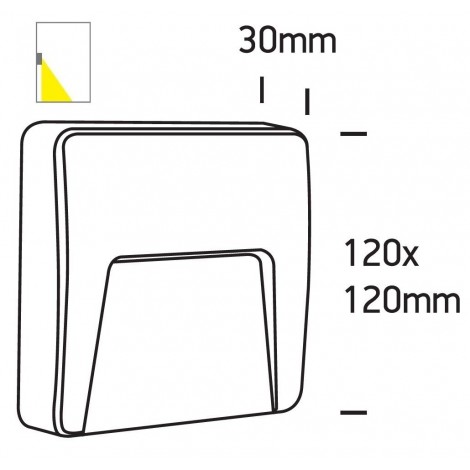 ONE LIGHT Aplique antracita LED 120x120