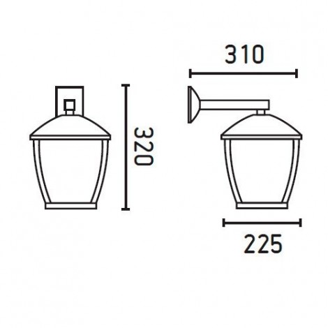 FARO WILMA 320 Aplique gris oscuro