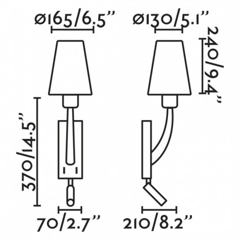 FARO REM Aplique lectura oro-beige