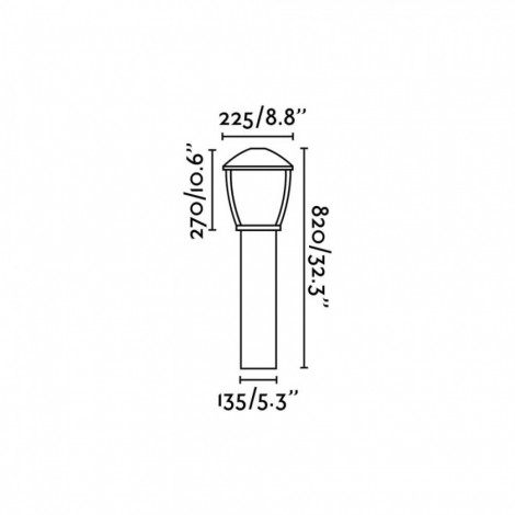 FARO WILMA 820 Baliza gris oscuro