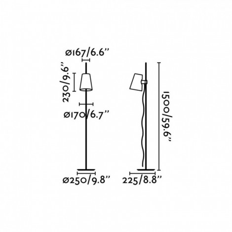 FARO LUPE Lámpara de pie cromo