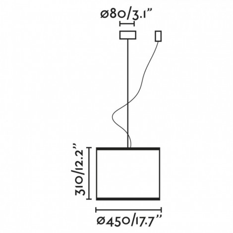 FARO MAMBO 450 Colgante Ratán