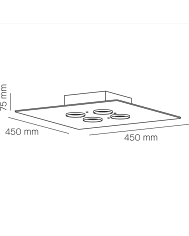 MILAN EQUAL 450 Plafón Madera Fresno