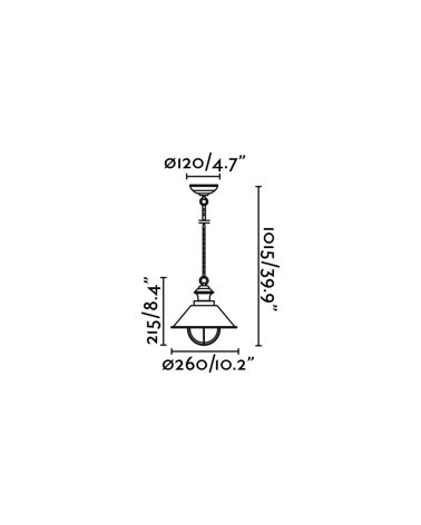 FARO NAUTICA 260 Colgante marrón óxido