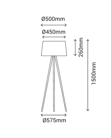 SULION ONA WOOD Lámpara de pie gris madera natural Ø50