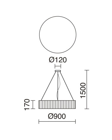 EXO LIGHTING VORADA Colgante beige Ø900