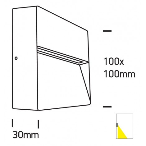 ONE LIGHT Aplique cuadrado blanco LED 3W