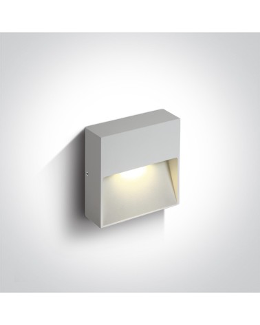 ONE LIGHT Aplique cuadrado blanco LED 3W