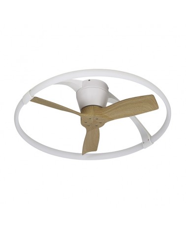 MANTRA NEPAL MINI Ventilador con Luz Blanco y Madera